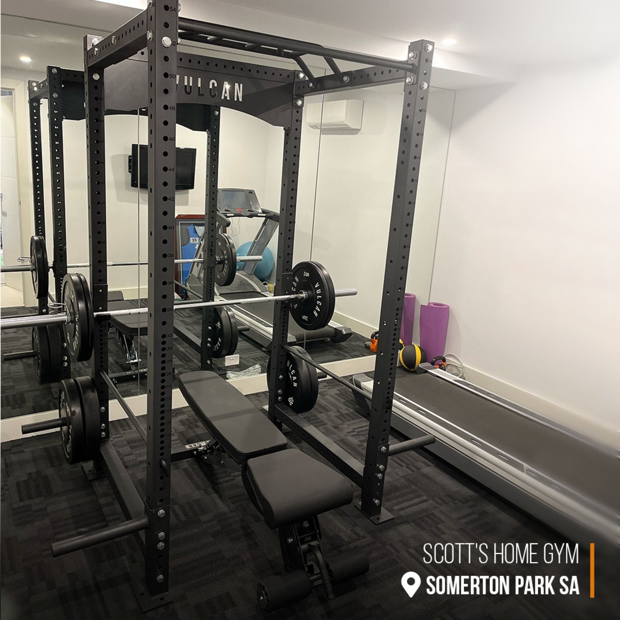commercial power cage in home gym
